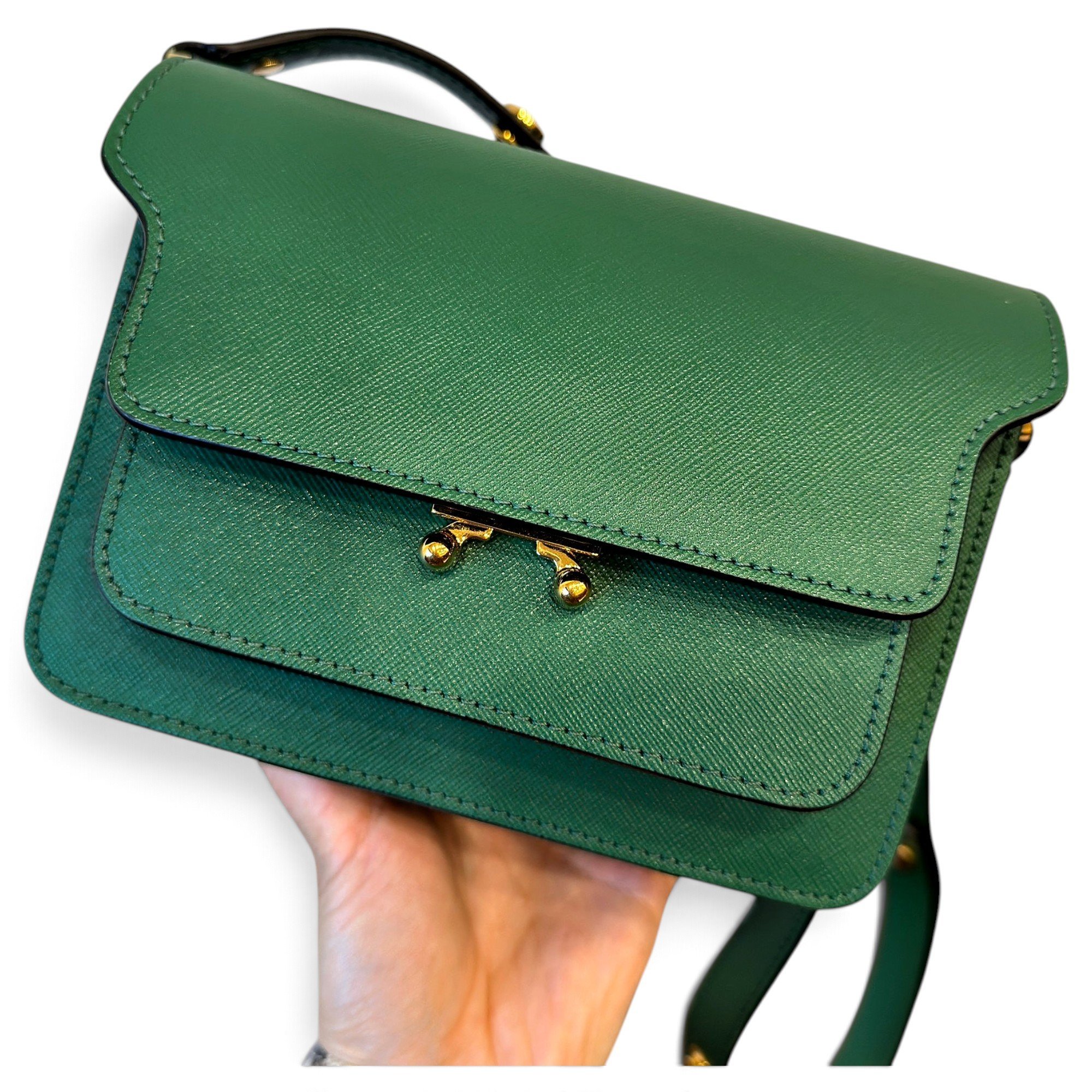 Marni Trunk leather crossbody bag