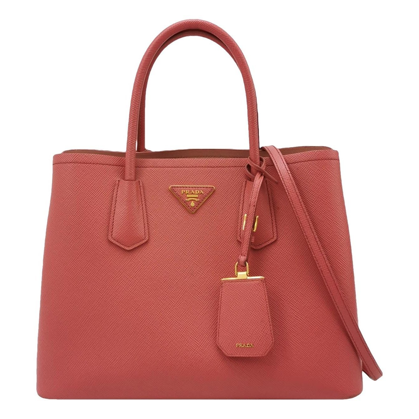 Double leather handbag