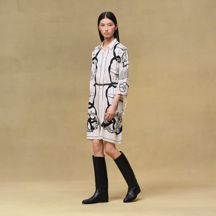 Blanc Nacre "Ferronnerie Remix" Shirt Dress