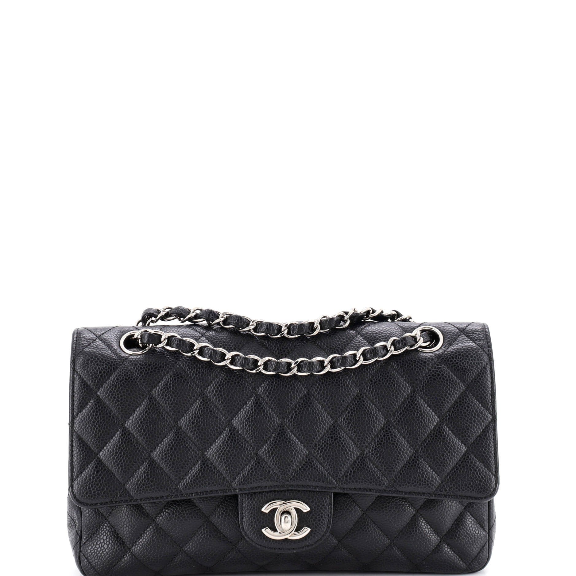 Classic Double Flap Bag Quilted Caviar Medium