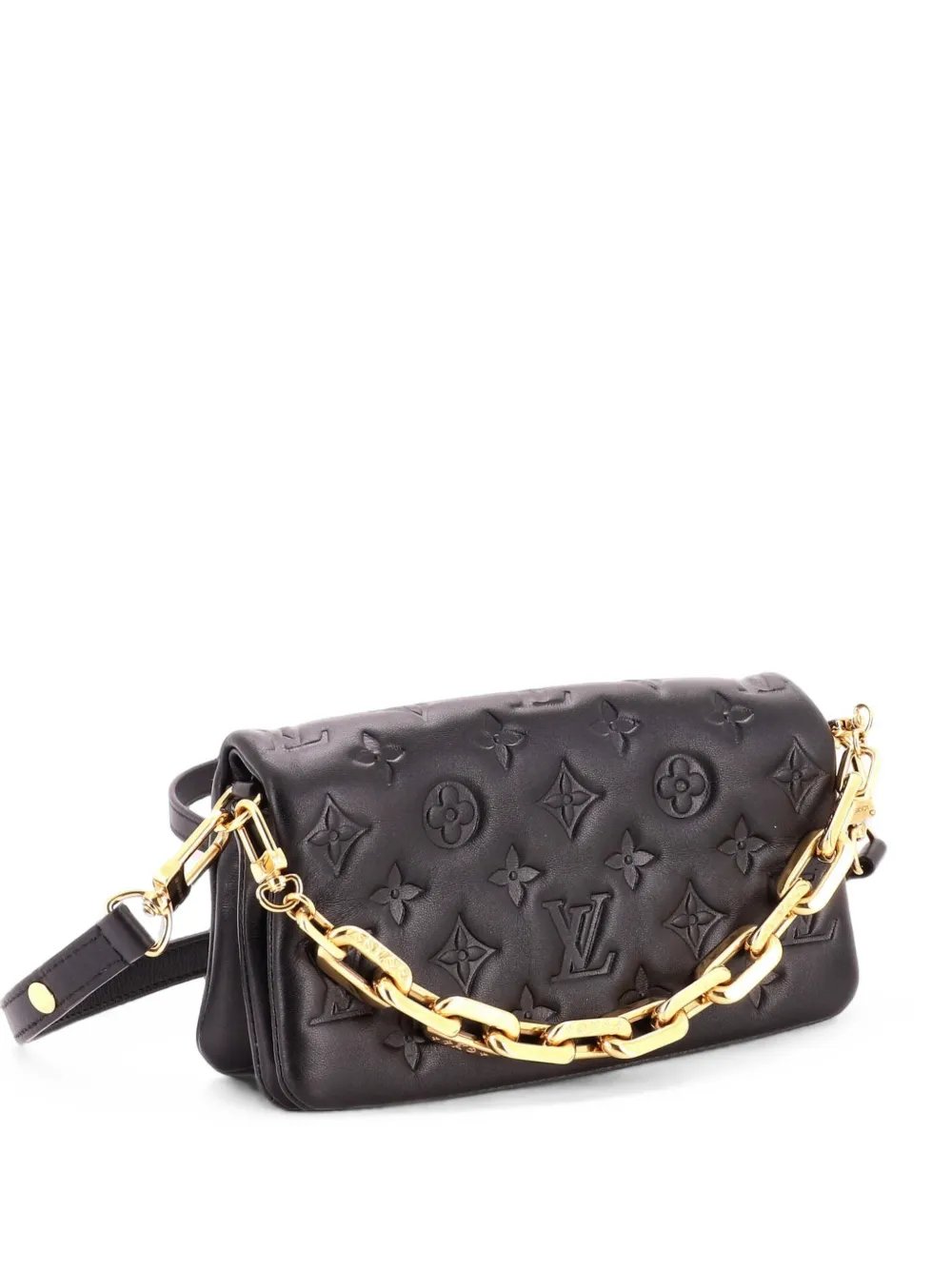 Convertible Coussin Pochette Monogram Embossed Lambskin shoulder bag