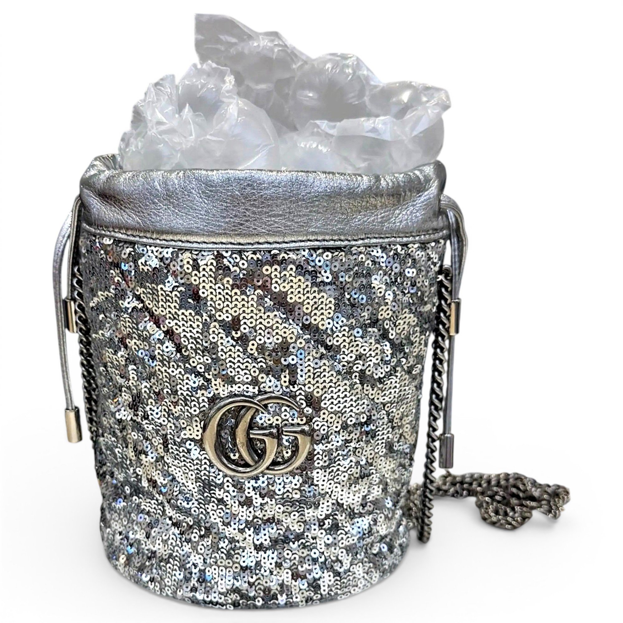 GG Marmont Chain Bucket leather crossbody bag
