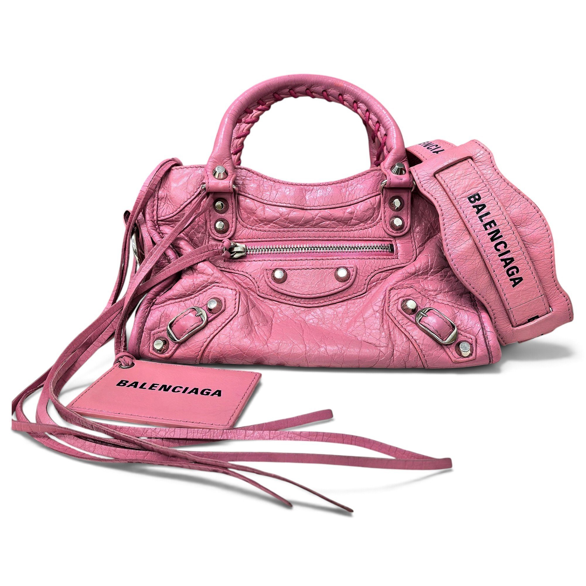 City leather handbag