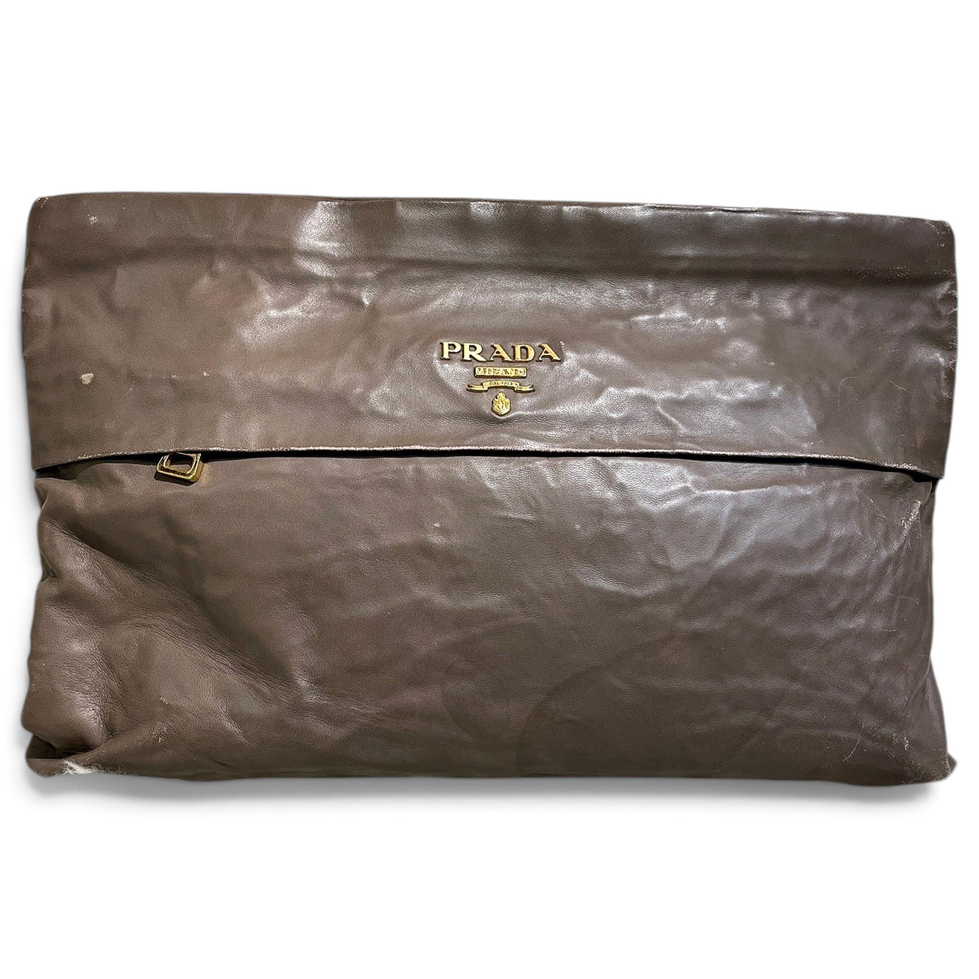 Leather clutch bag