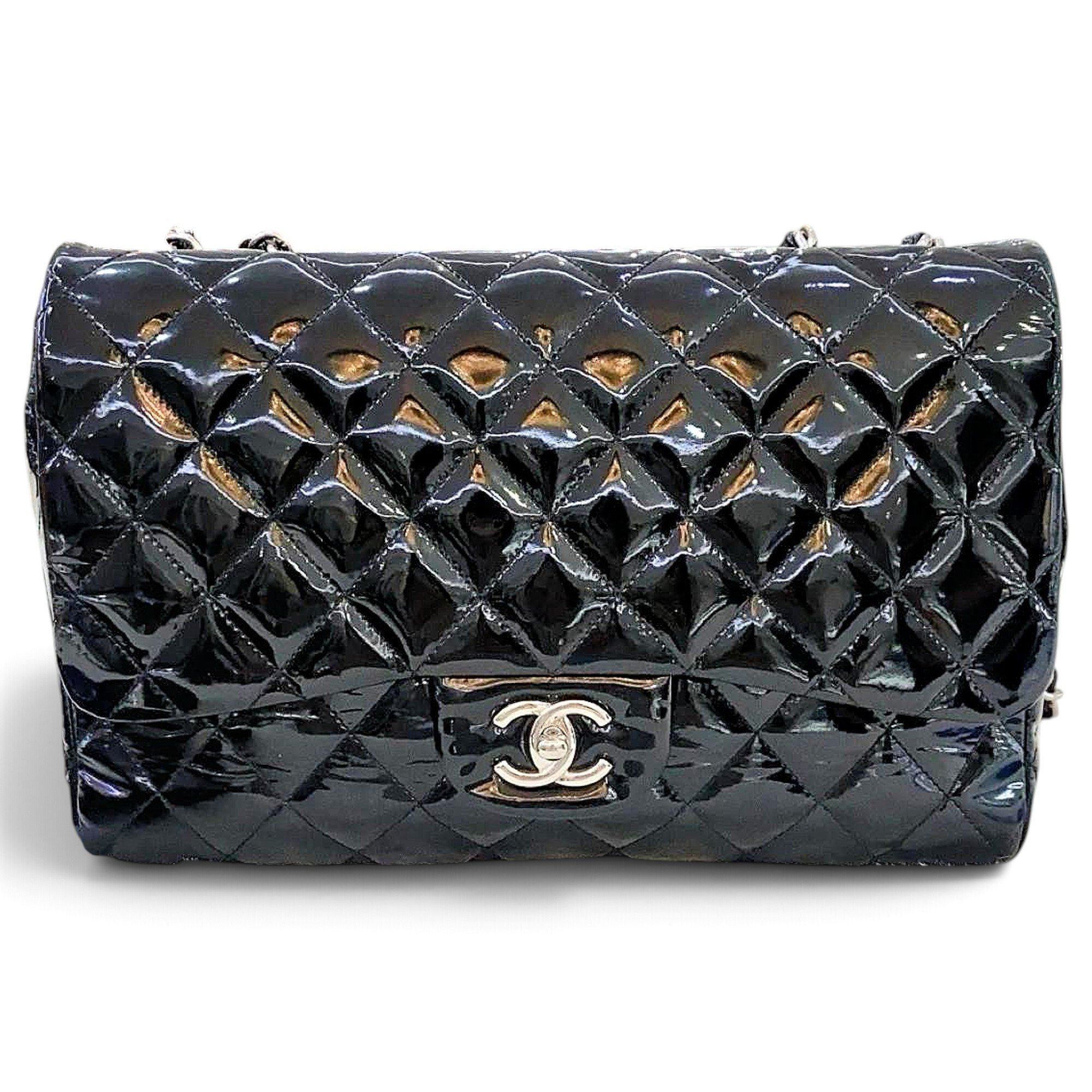 Patent leather handbag
