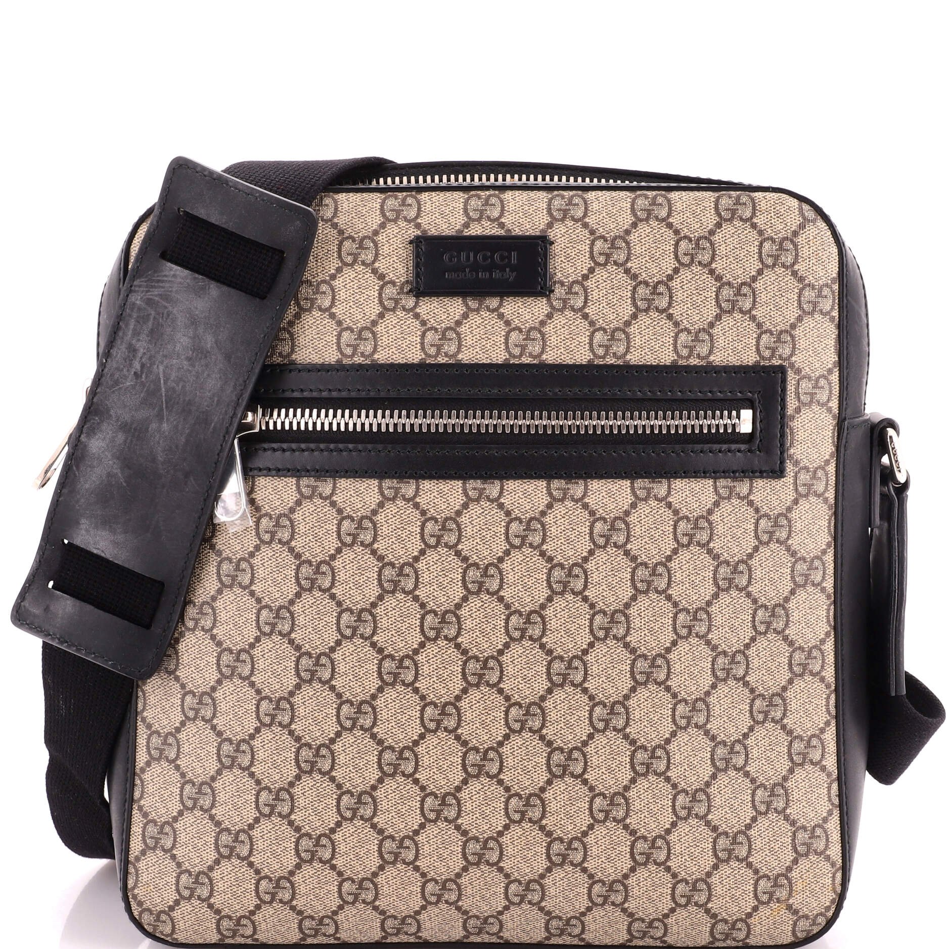Front Zip Messenger GG Coated Canvas Medium