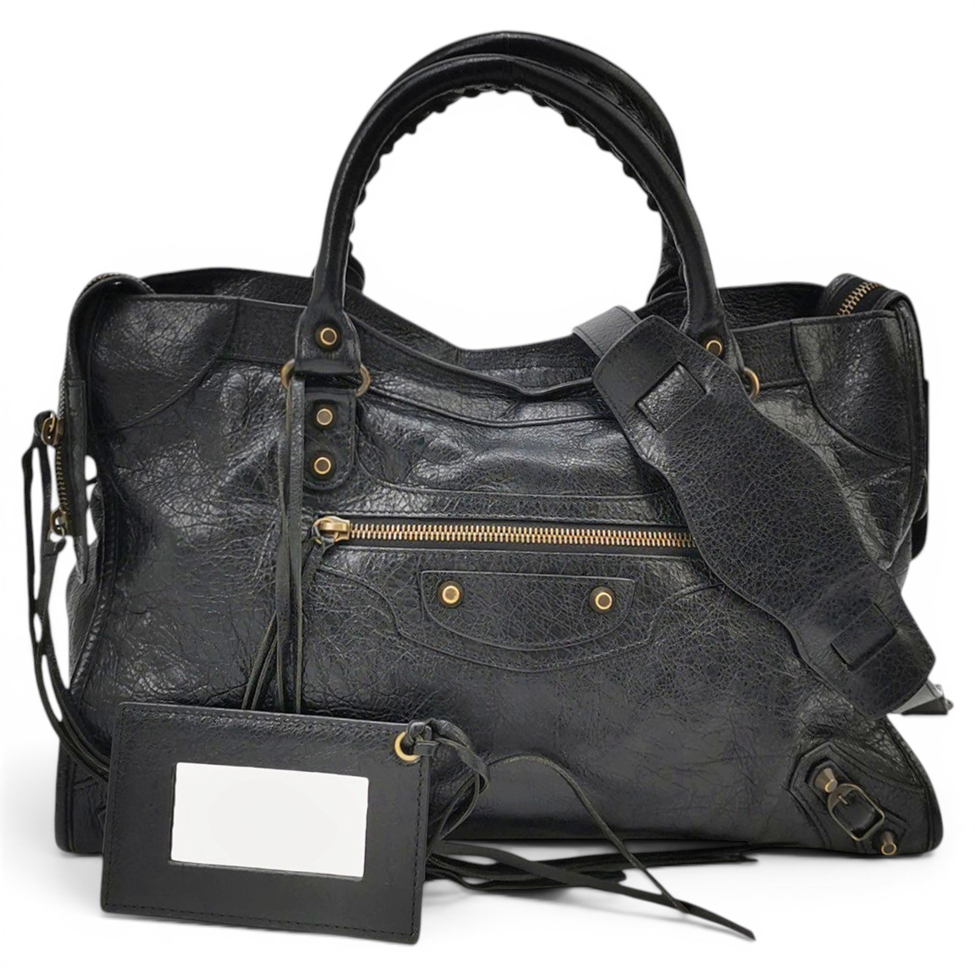 City leather handbag