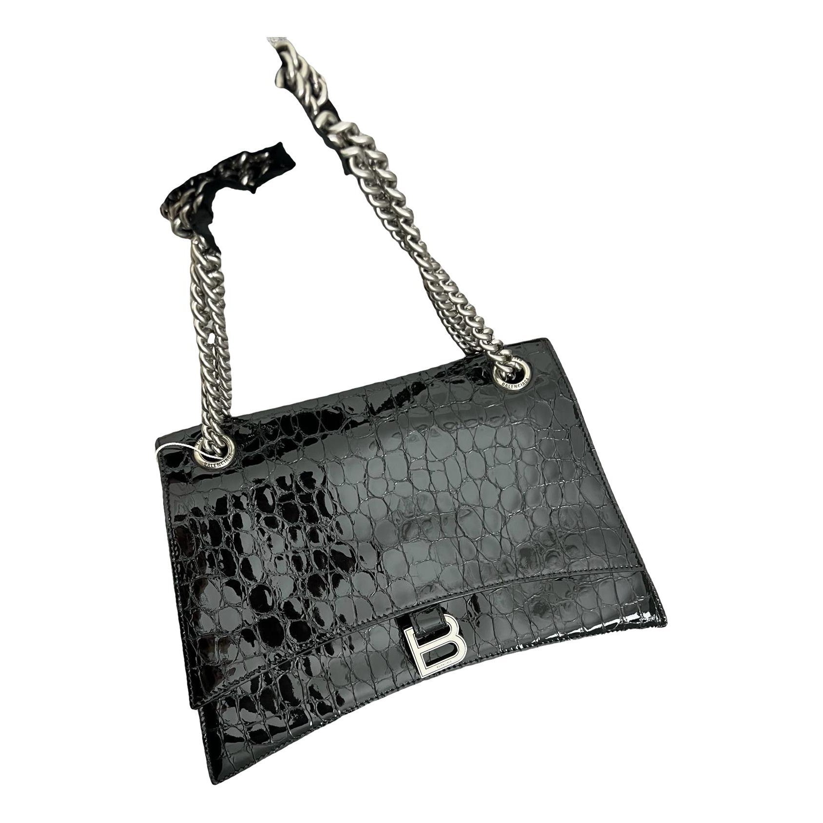 Crush leather handbag