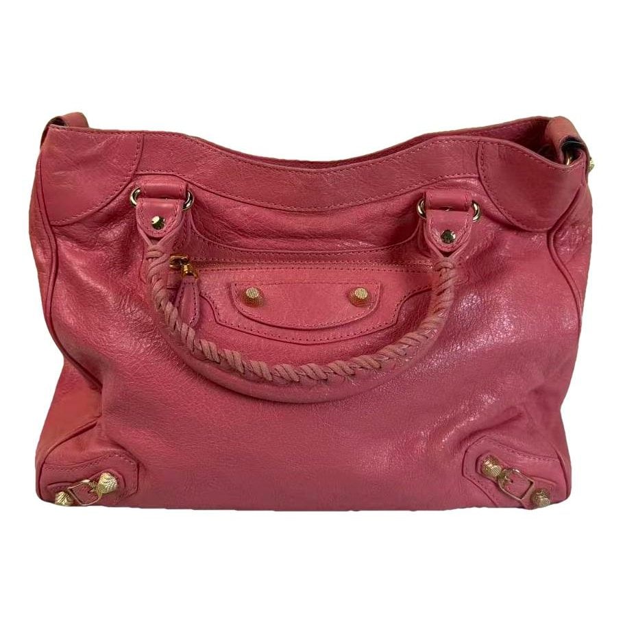 City leather handbag