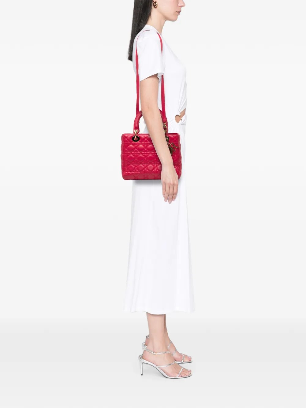 2014 Medium Lambskin Cannage Lady Dior satchel
