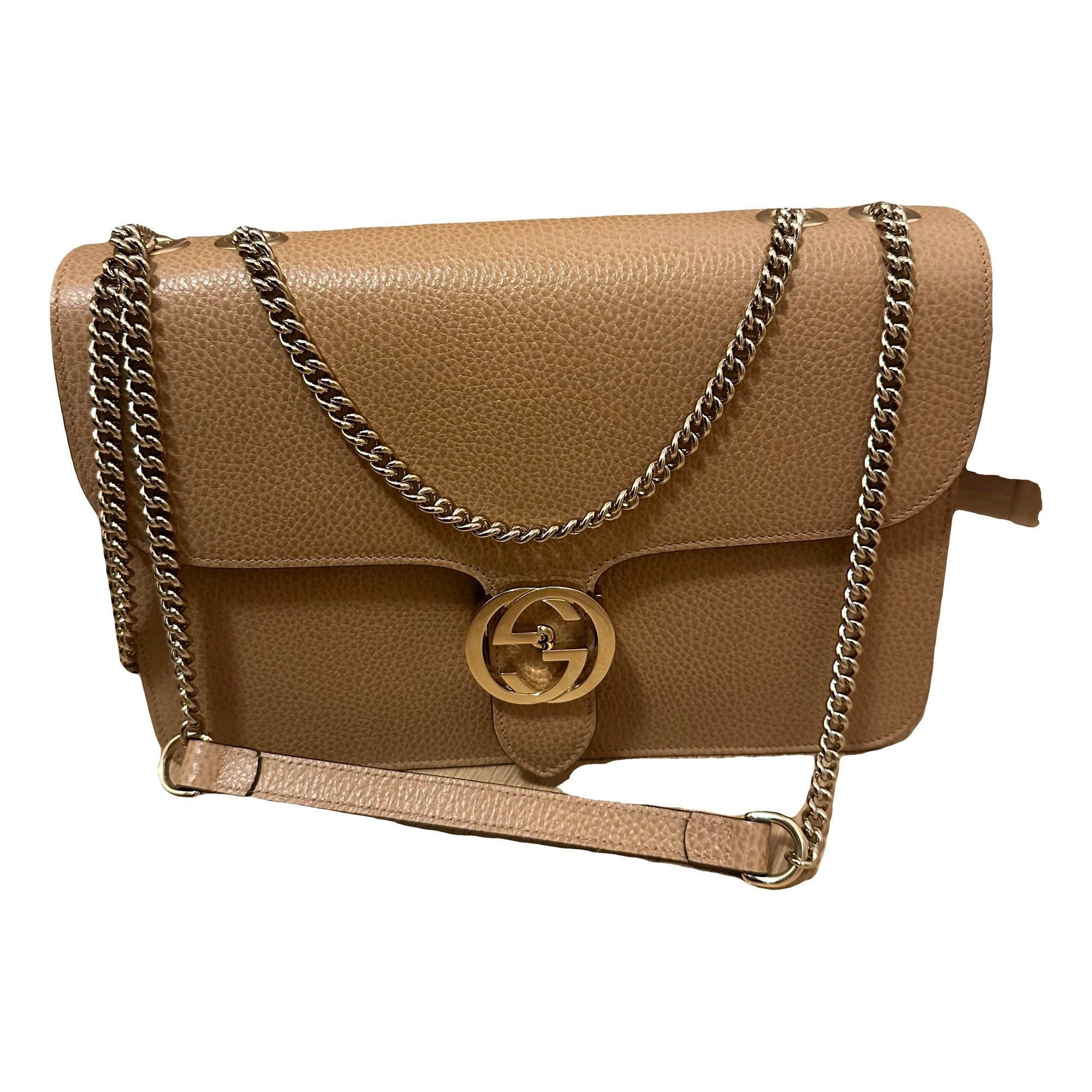 Interlocking leather handbag