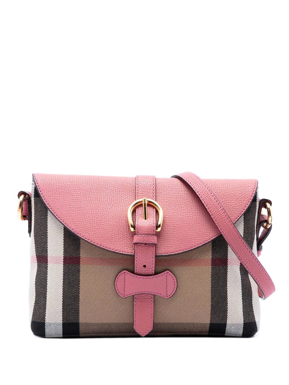 2000-2017 Small House Check Canvas and Leather Horseshoe Milton crossbody bag