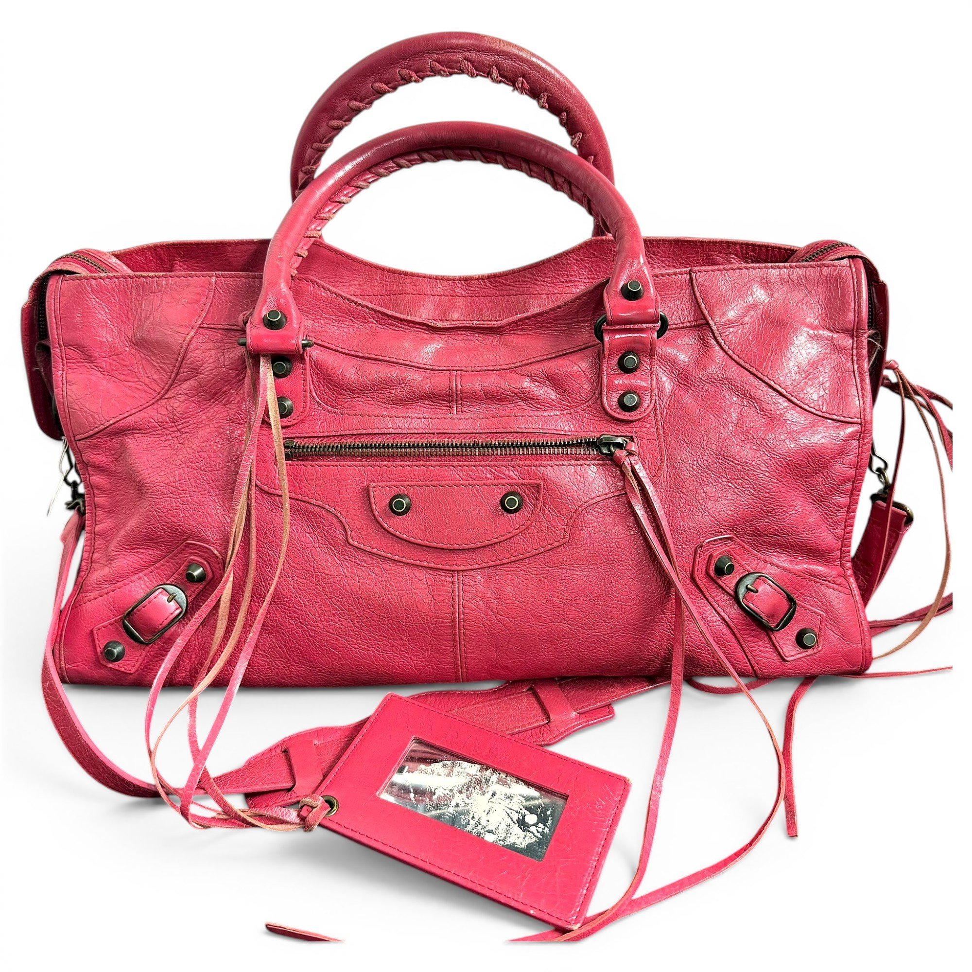 City leather handbag