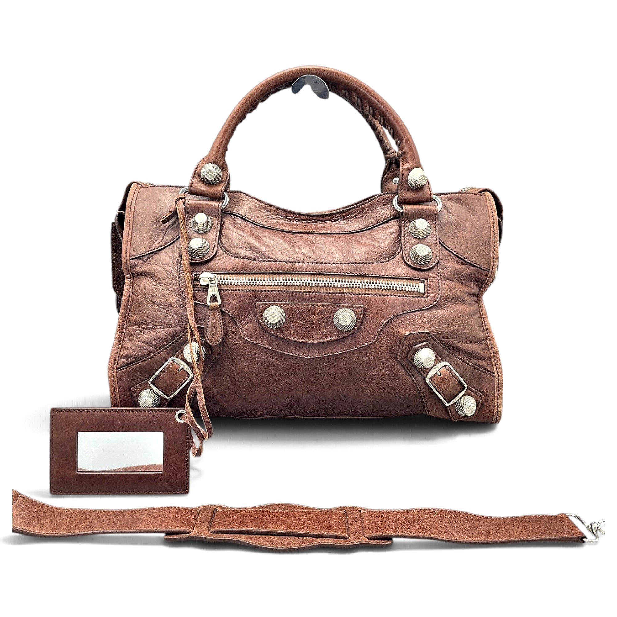 City leather handbag