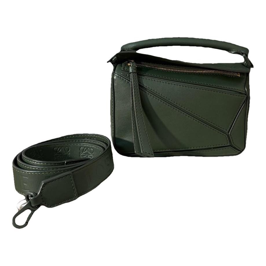 Puzzle leather handbag