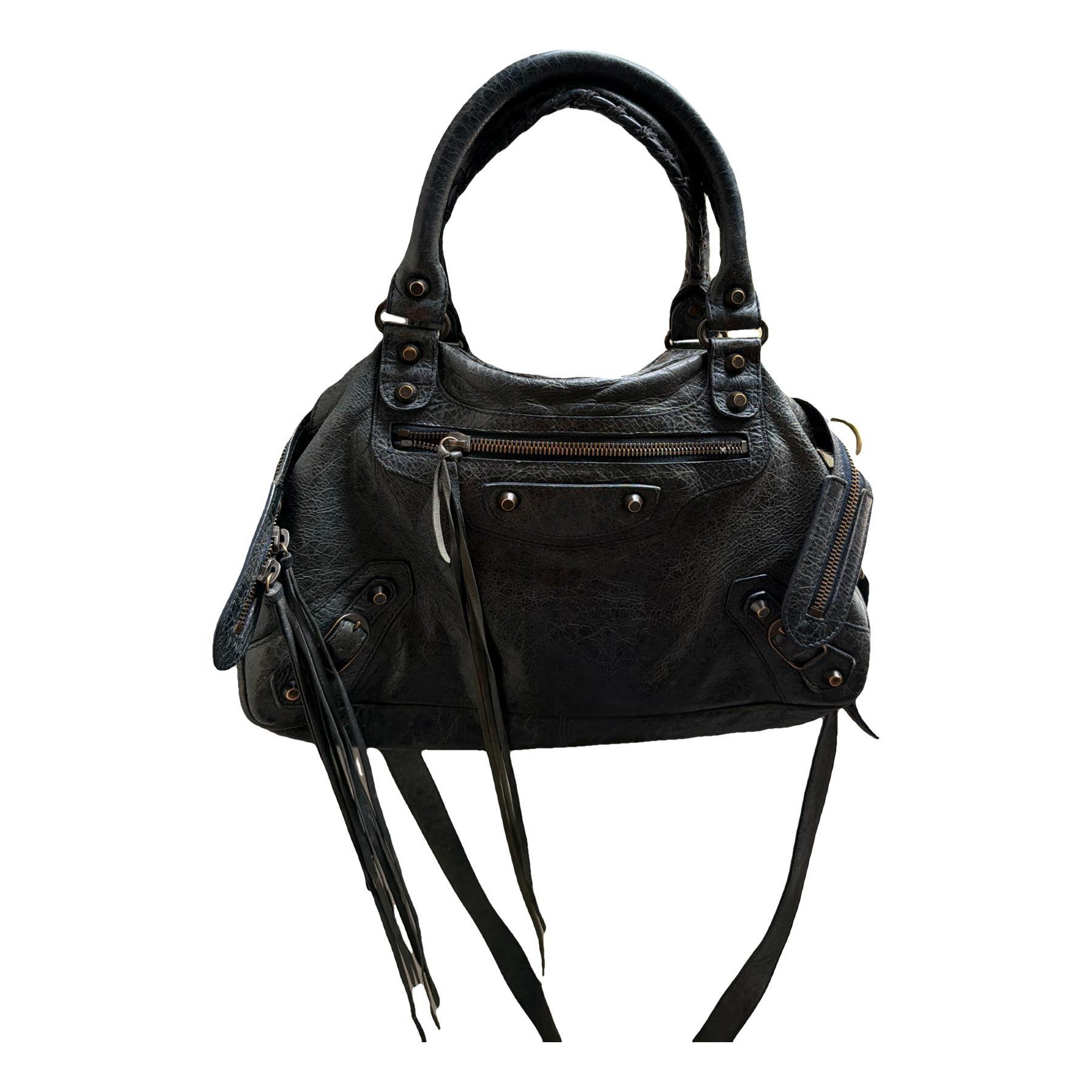 City leather handbag