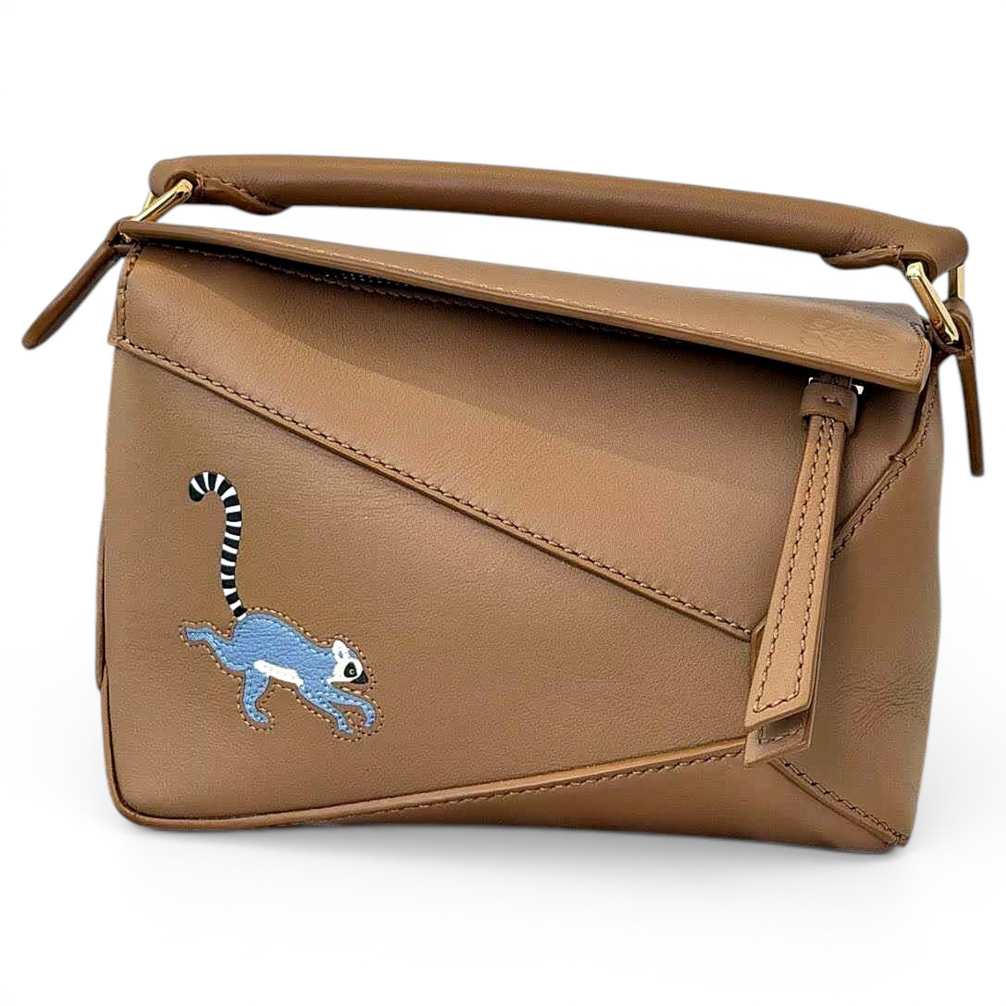Puzzle leather handbag