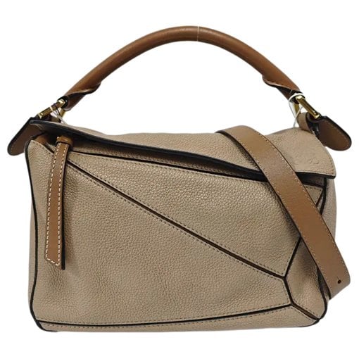 Puzzle leather handbag