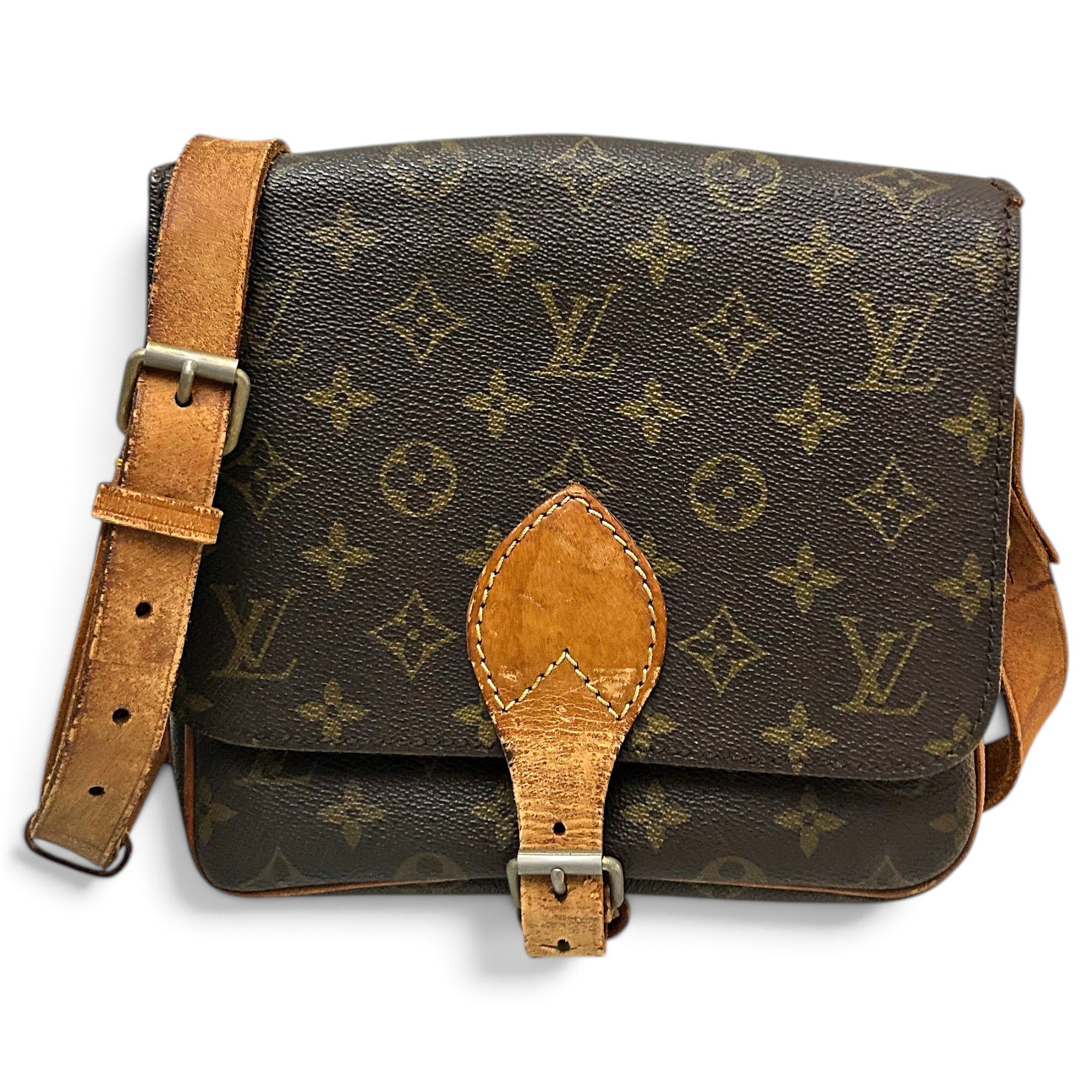 Cartouchière leather crossbody bag