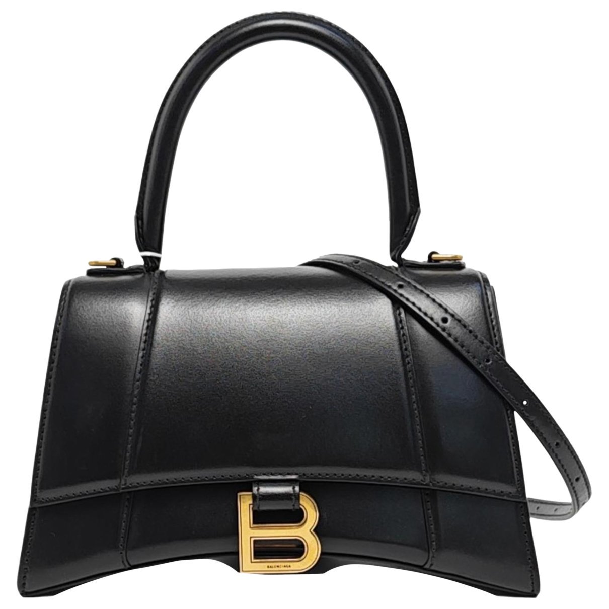 Hourglass leather handbag