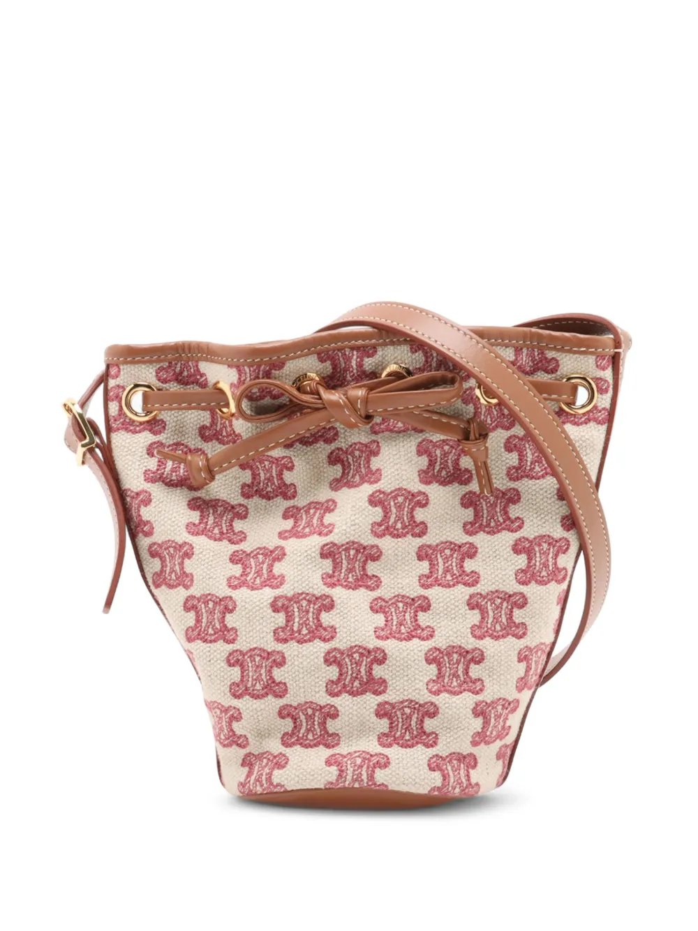 2021-2026 Micro Triomphe Embroidered Canvas Drawstring bucket bag