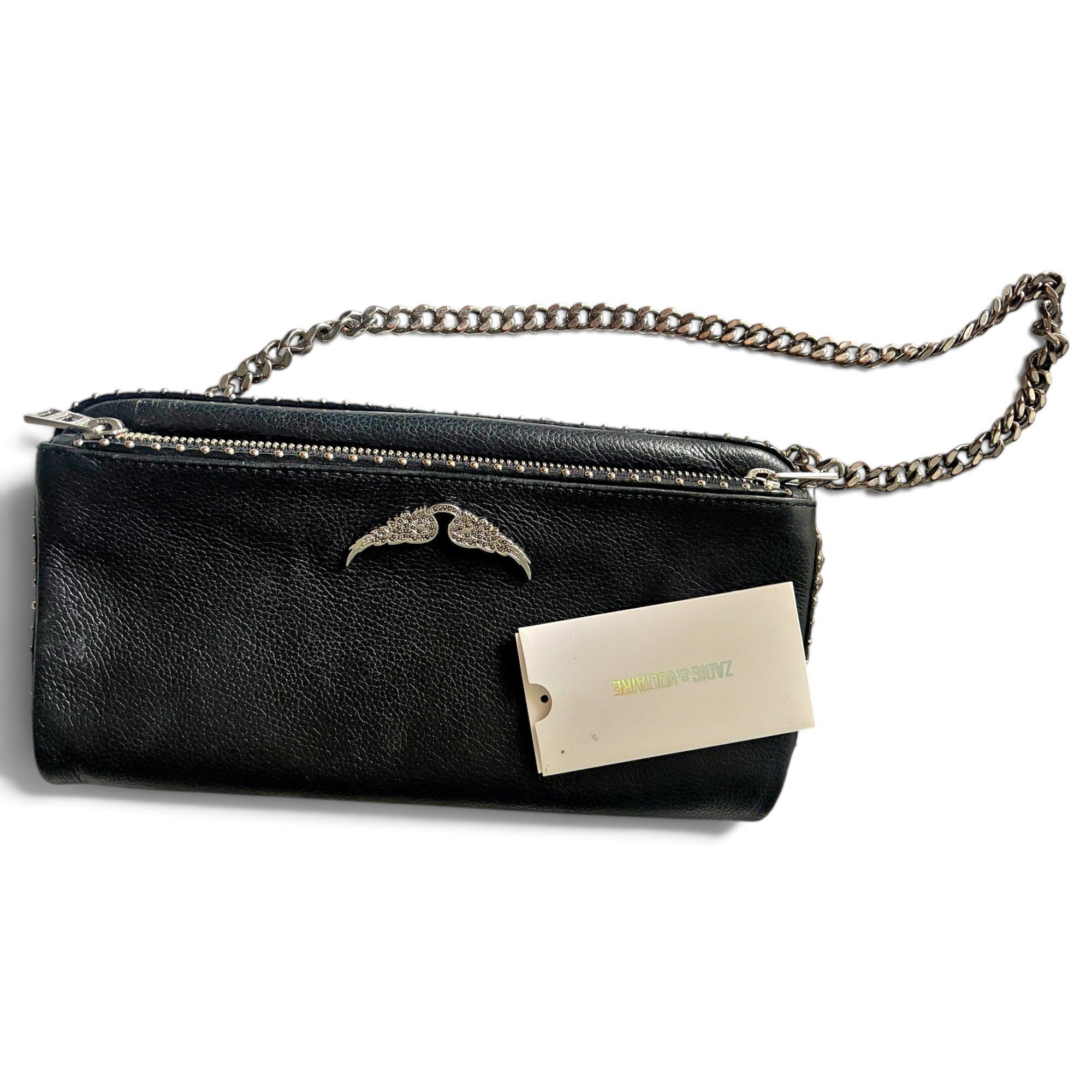 Rock leather clutch bag