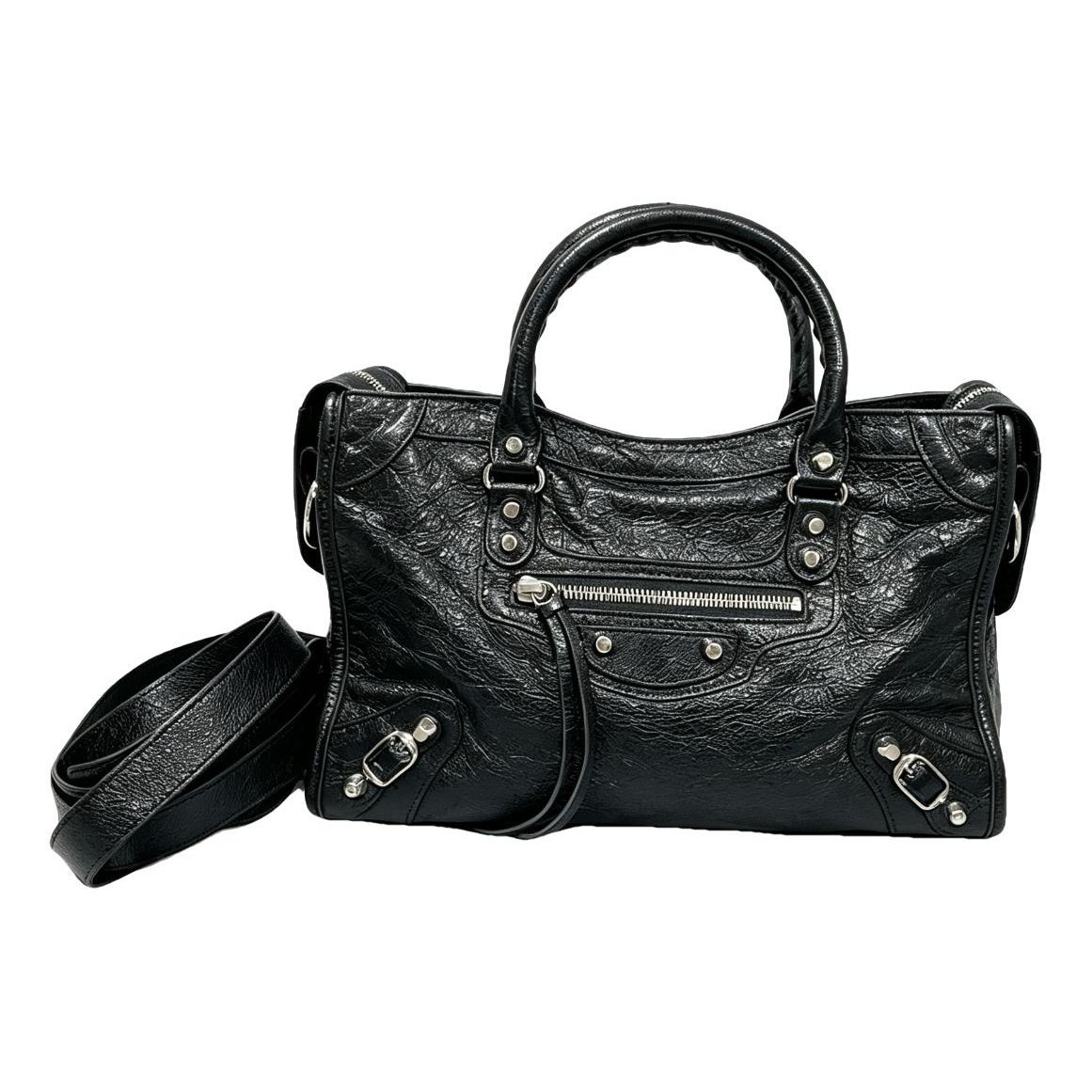 City leather handbag