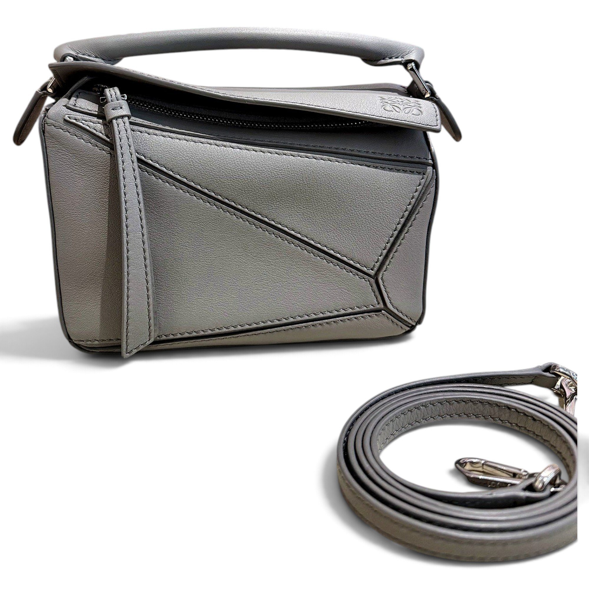Puzzle leather handbag
