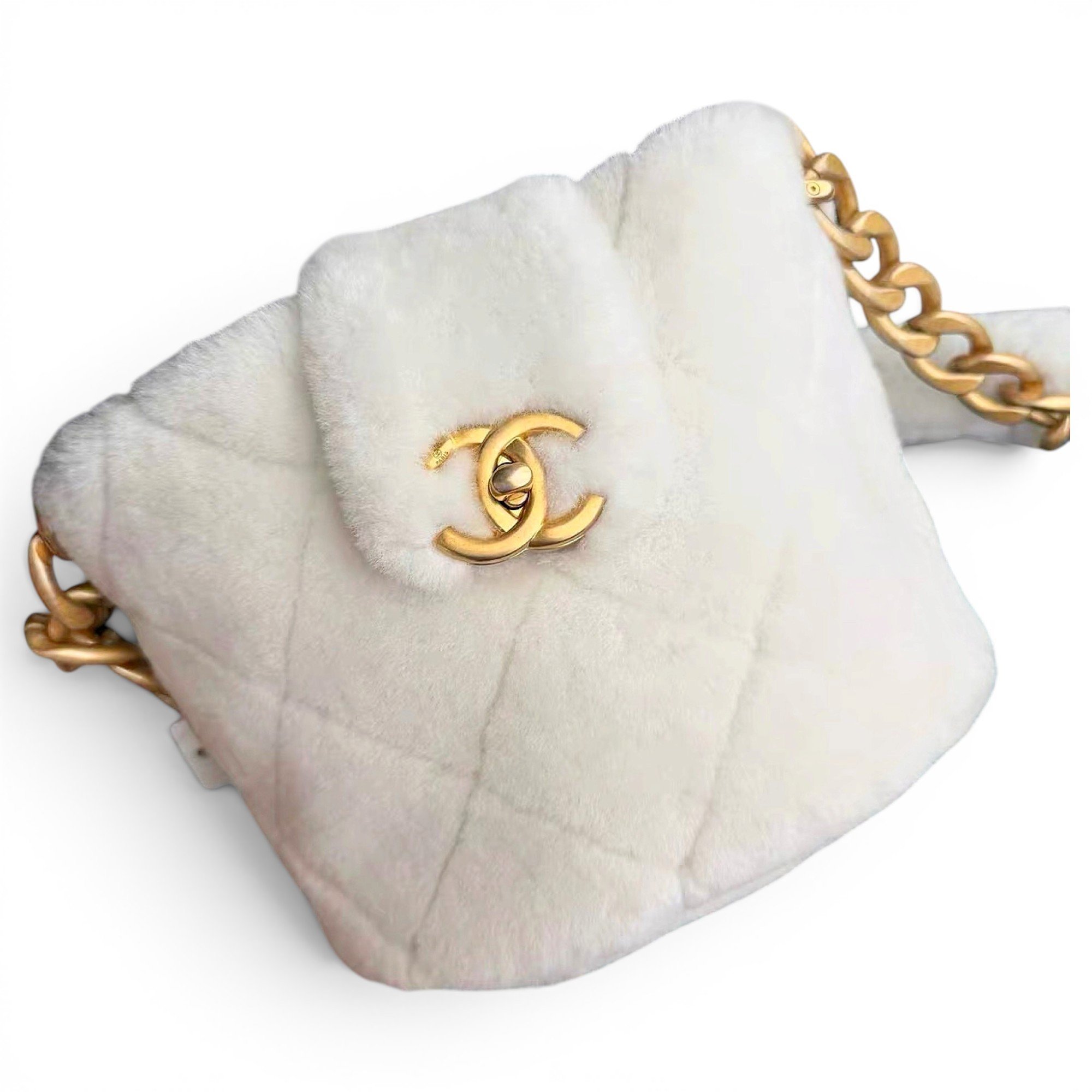 Chanel 19 faux fur handbag