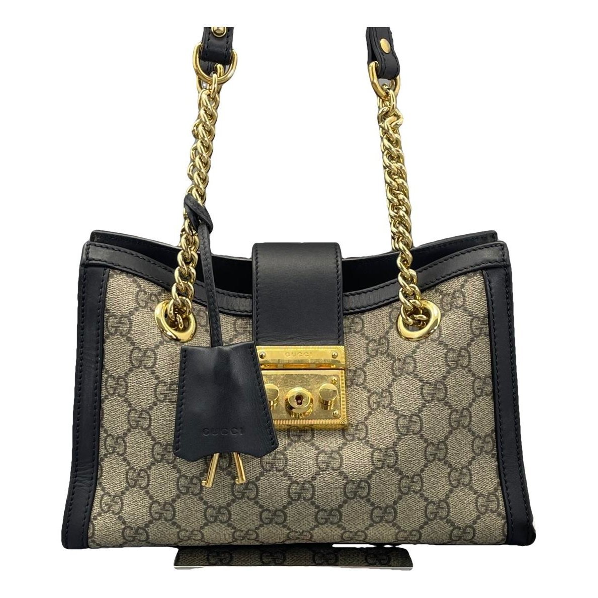 Padlock leather handbag