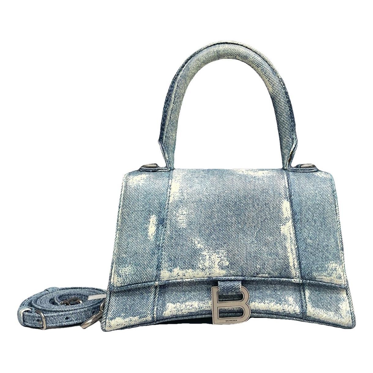 Hourglass leather handbag