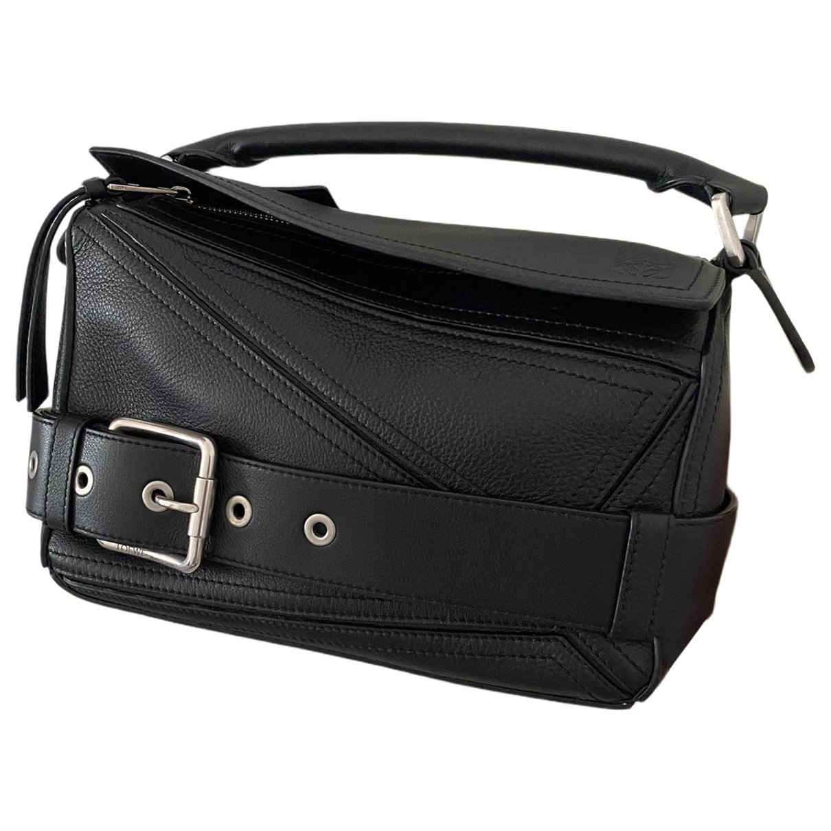 Puzzle leather handbag