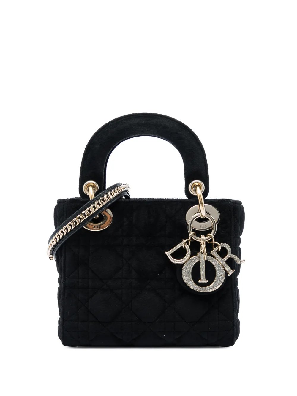 2019 Mini Velvet Cannage Lady Dior satchel