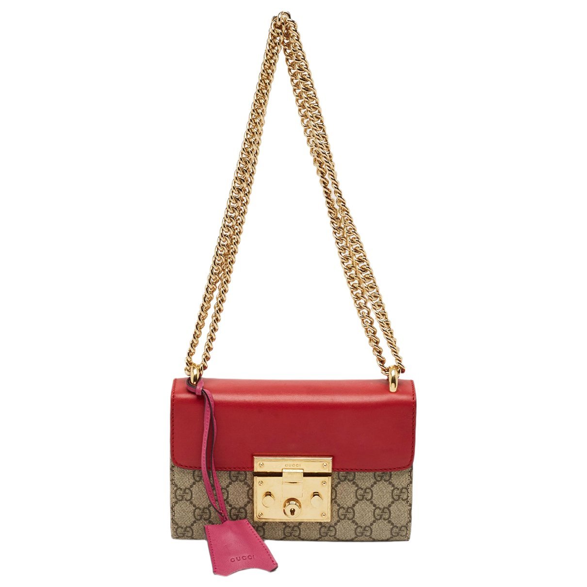 Padlock leather handbag