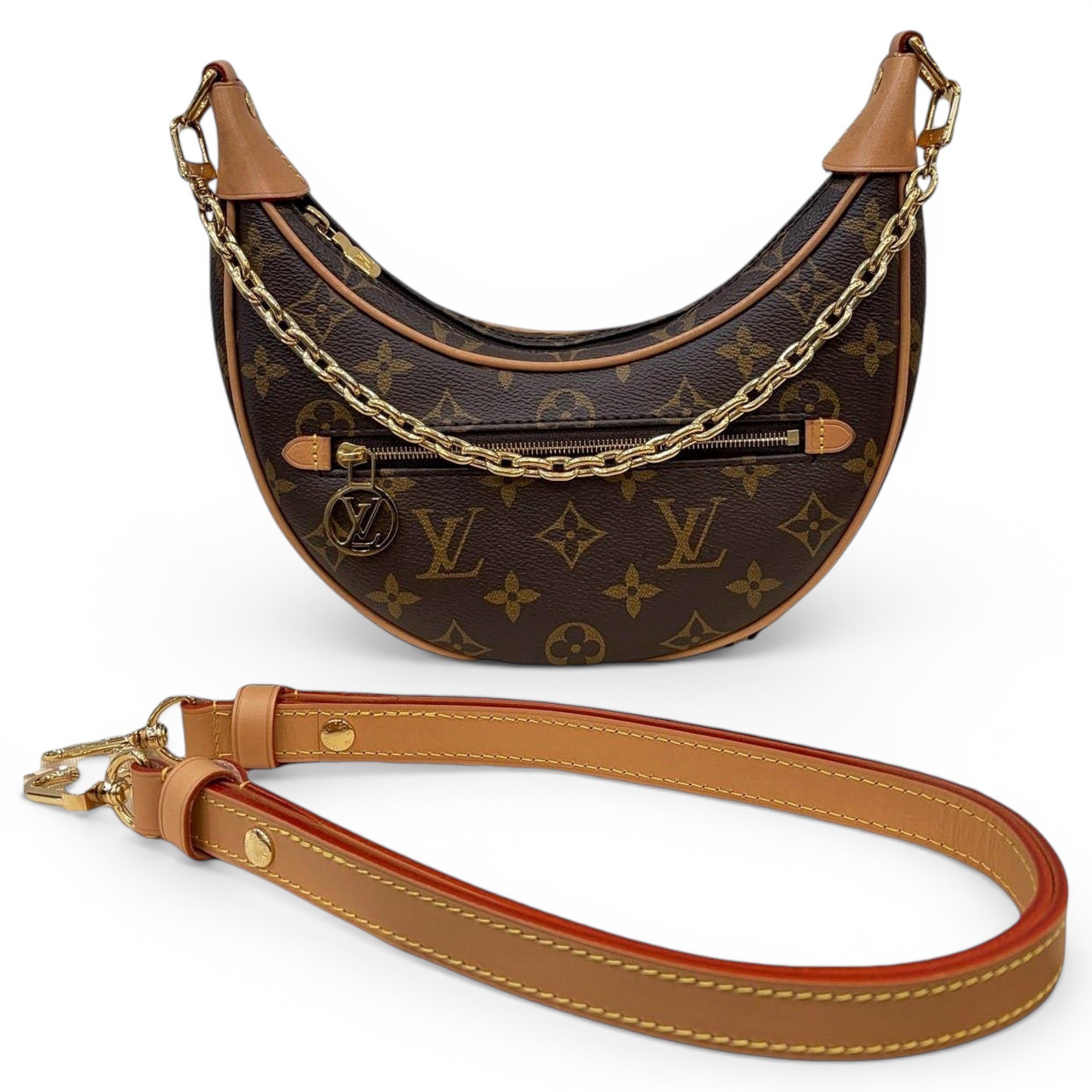Loop leather handbag