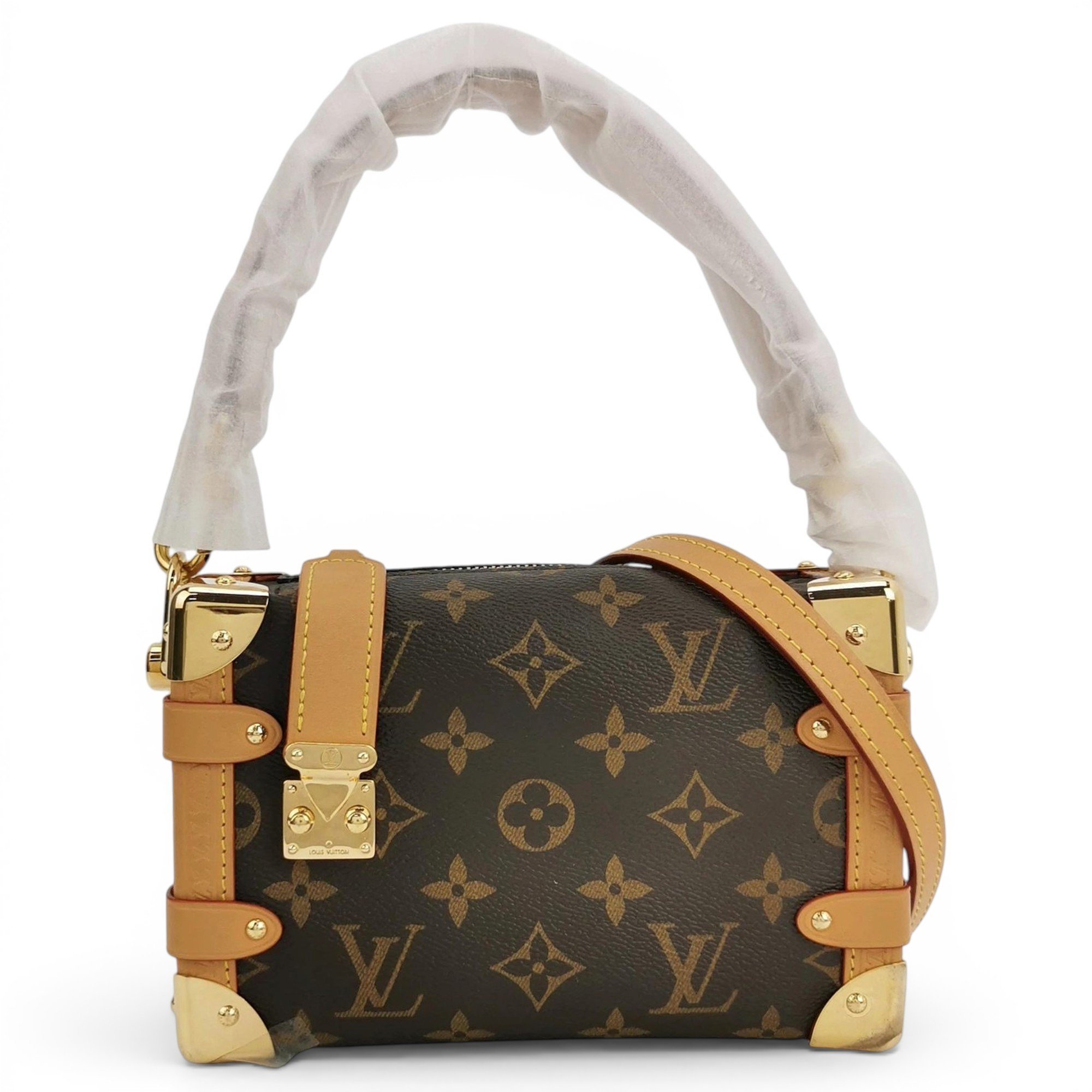 Side Trunk leather handbag
