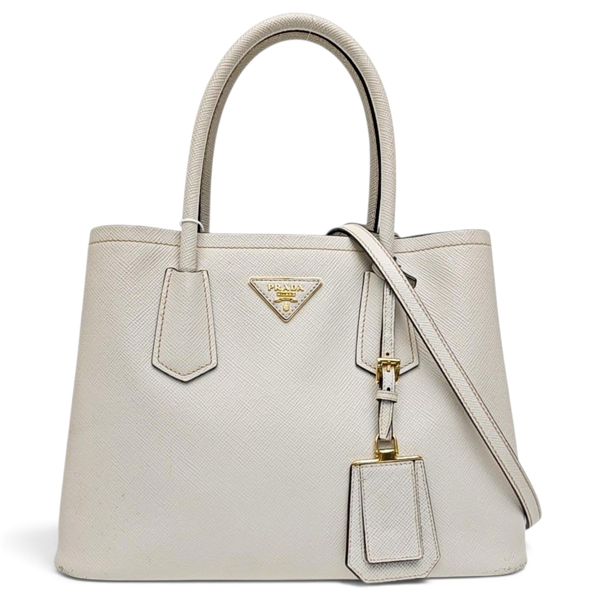 Double leather handbag