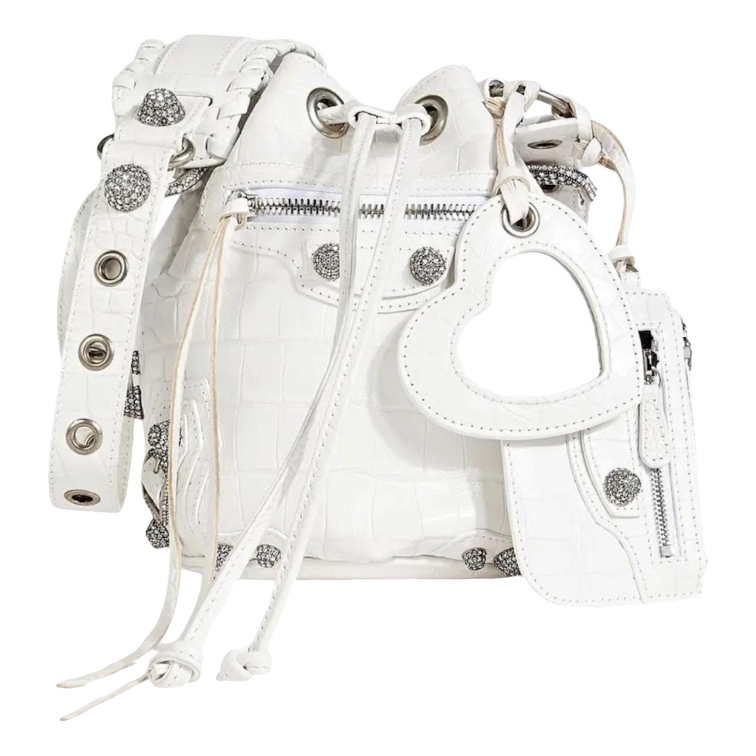 Pompon leather bag