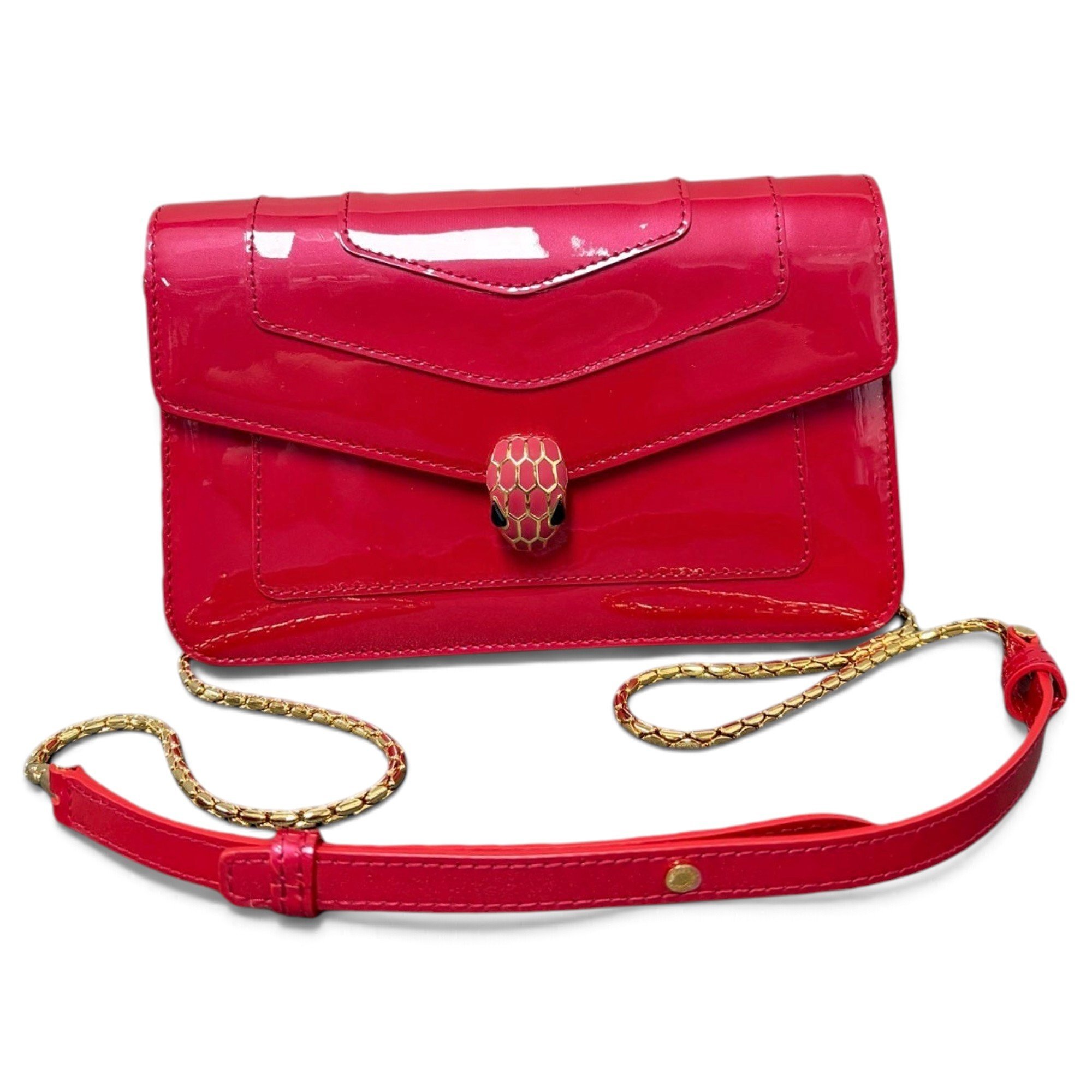 Serpenti patent leather handbag