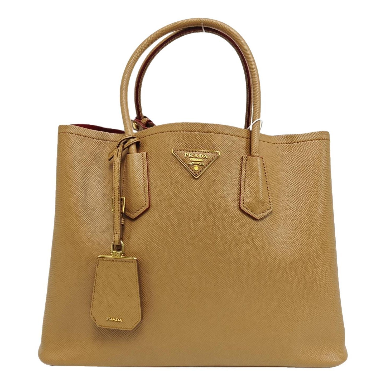 Double leather handbag