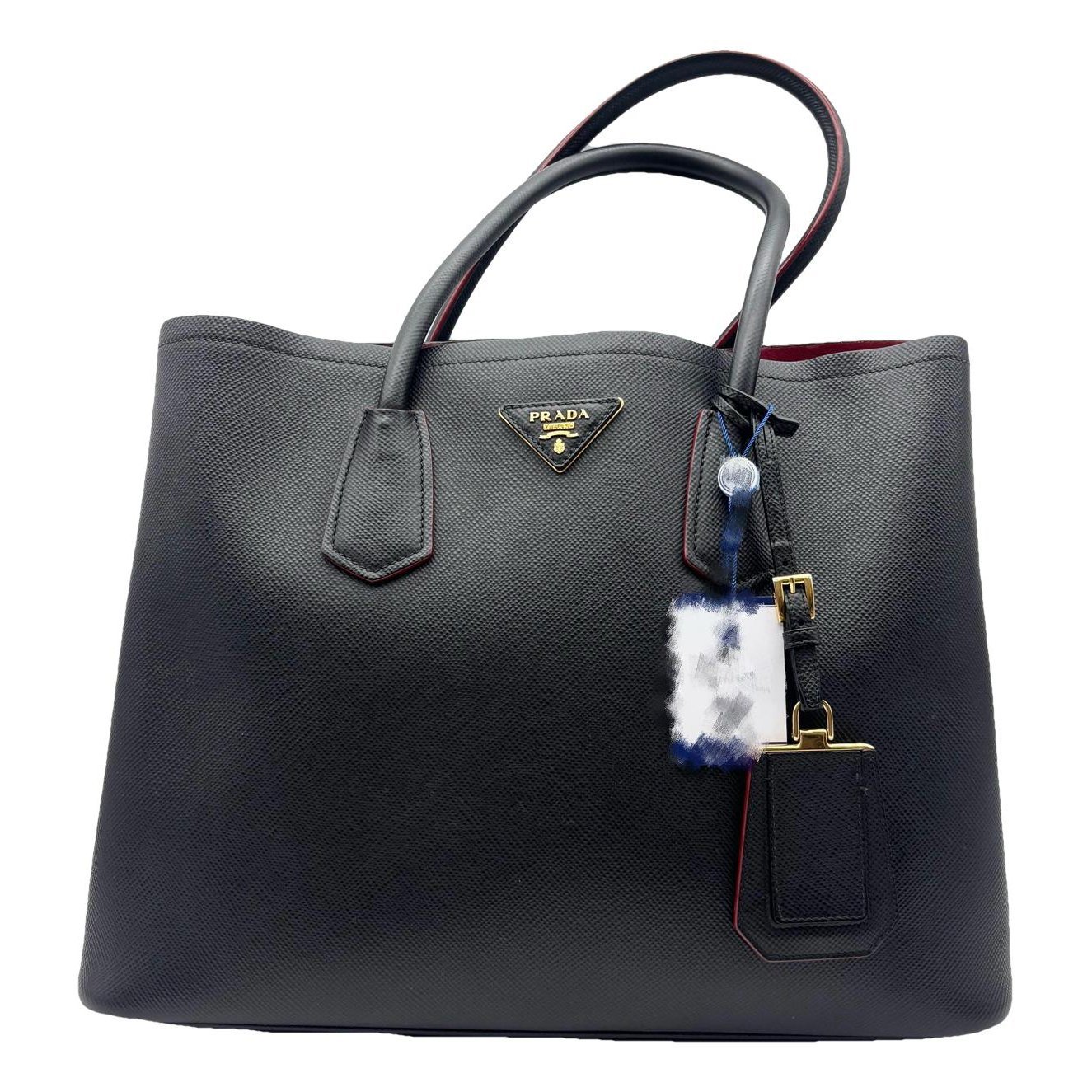 Double leather handbag