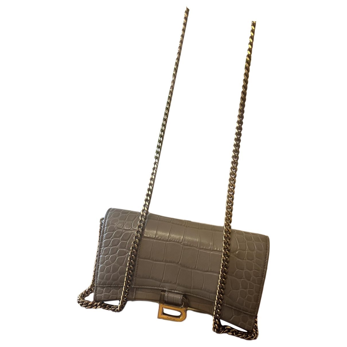 Hourglass leather handbag