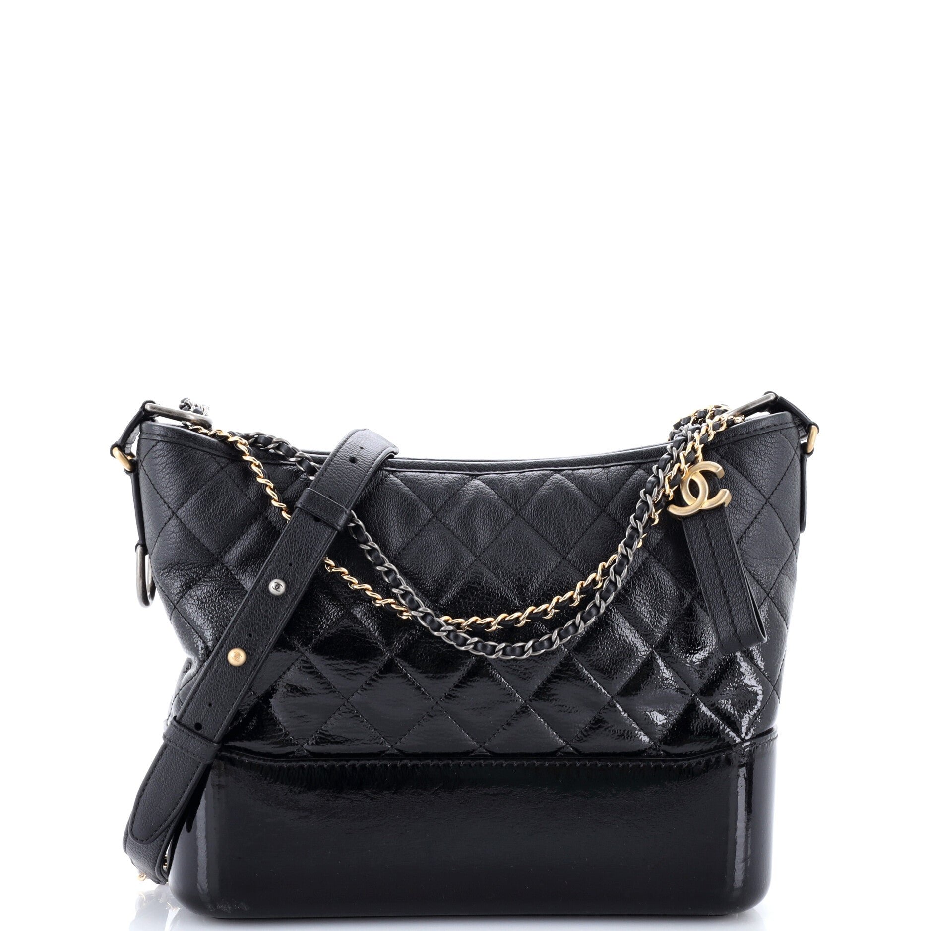 Gabrielle Hobo Quilted Goatskin and Patent Medium