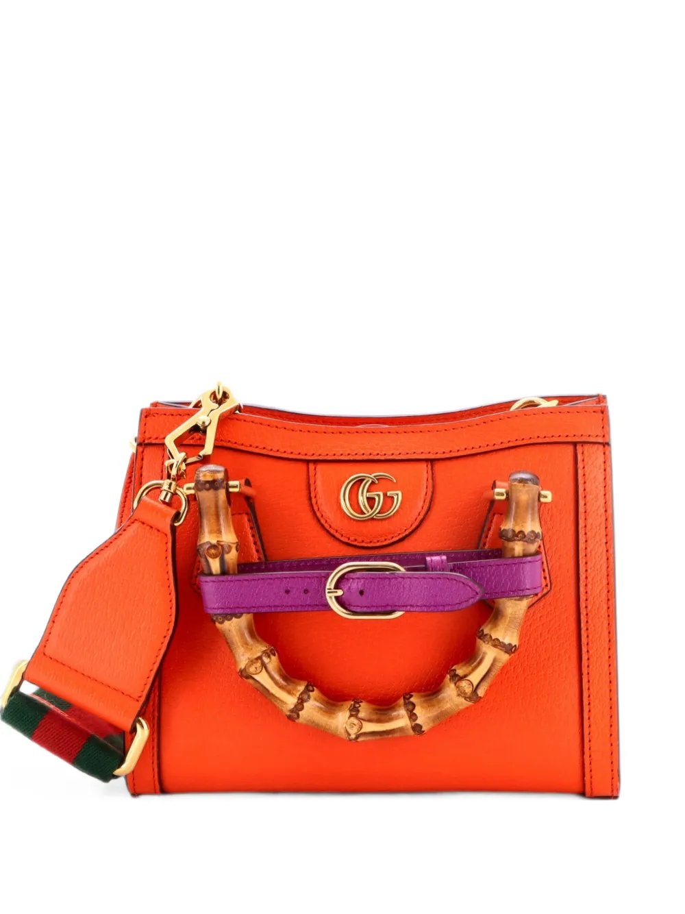 Diana NM Bamboo Handle Tote Leather Mini crossbody bag