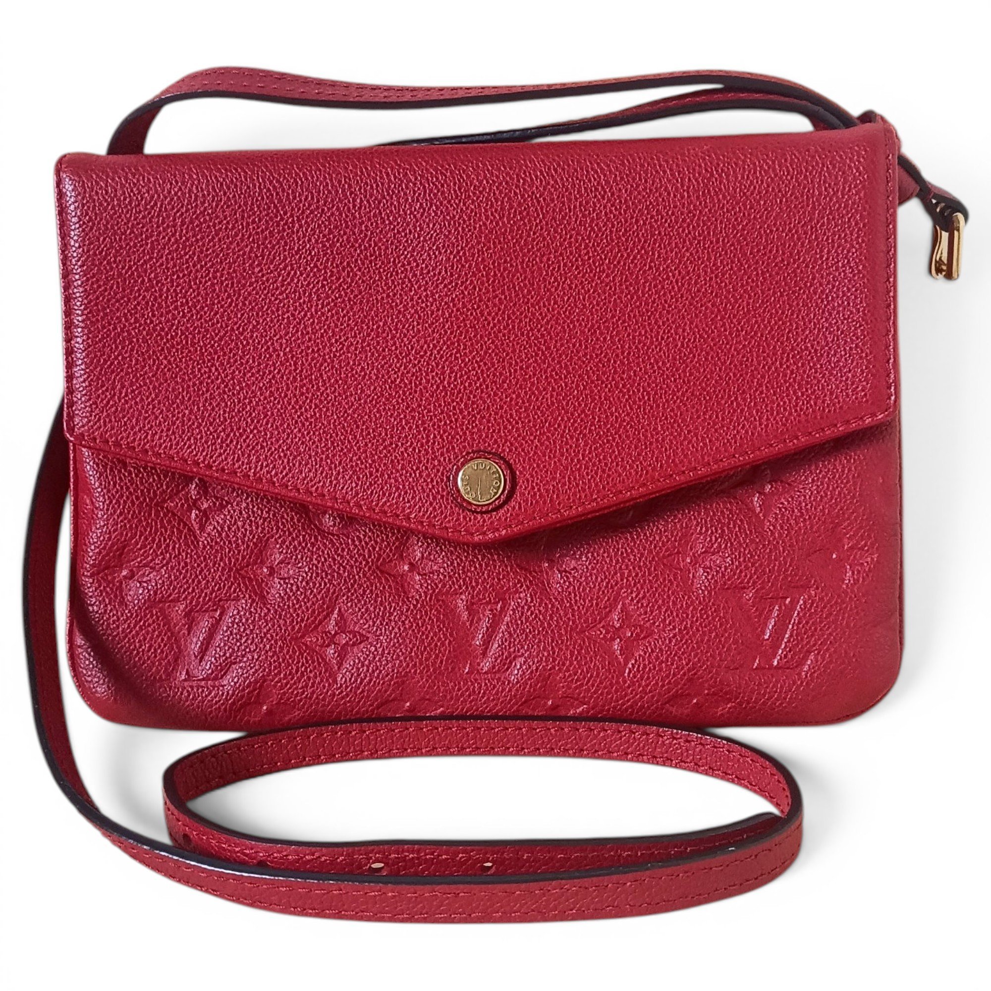 Twice leather crossbody bag