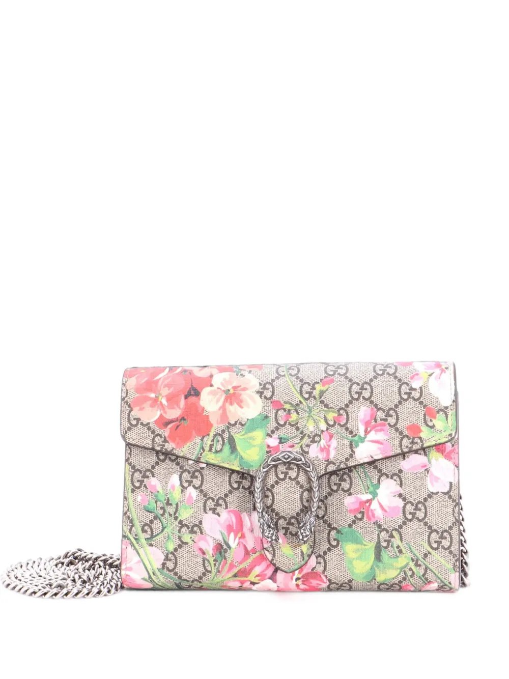Dionysus Chain Wallet Blooms Print GG Coated Canvas Small crossbody bag