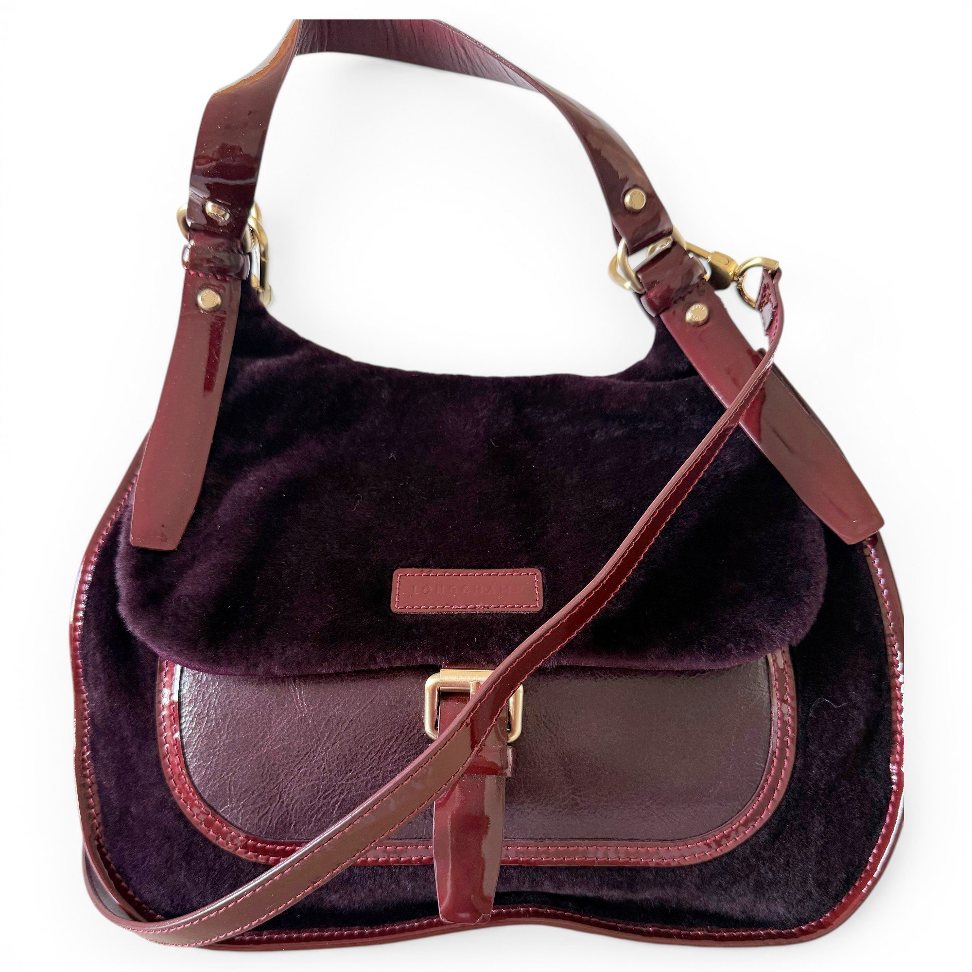 Balzane patent leather handbag