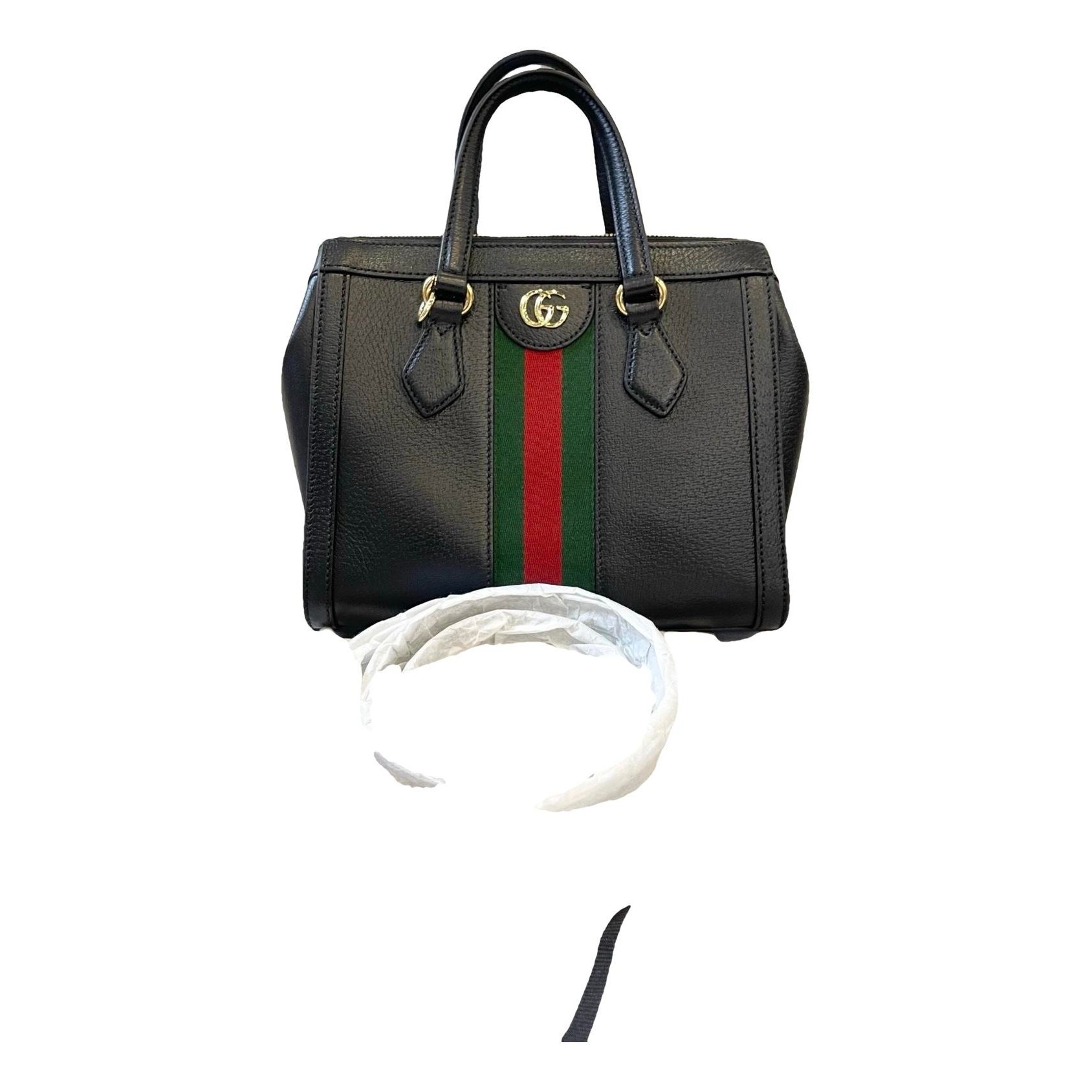 Ophidia Top Handle leather handbag