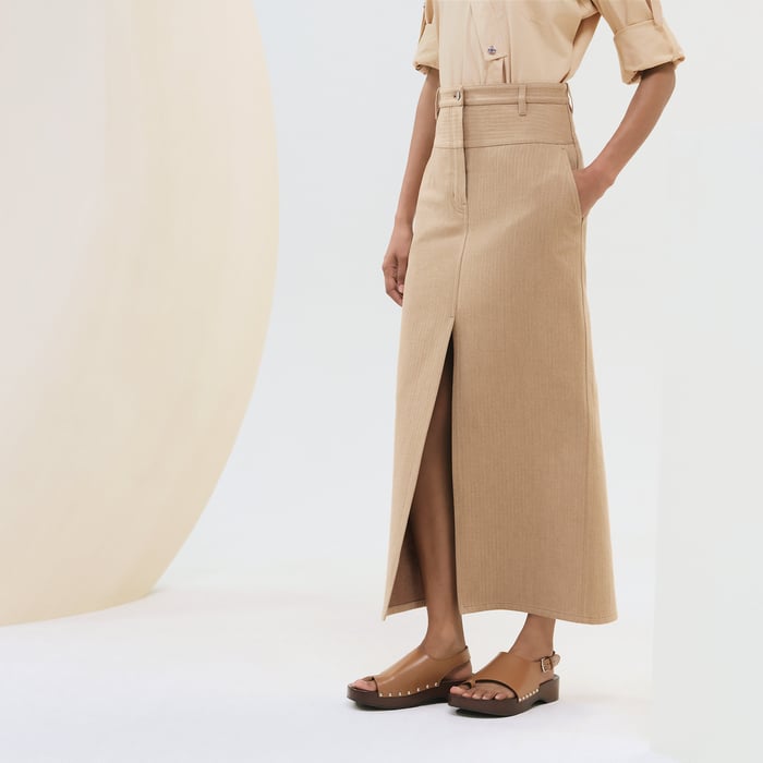 Beige Albâtre Long Skirt