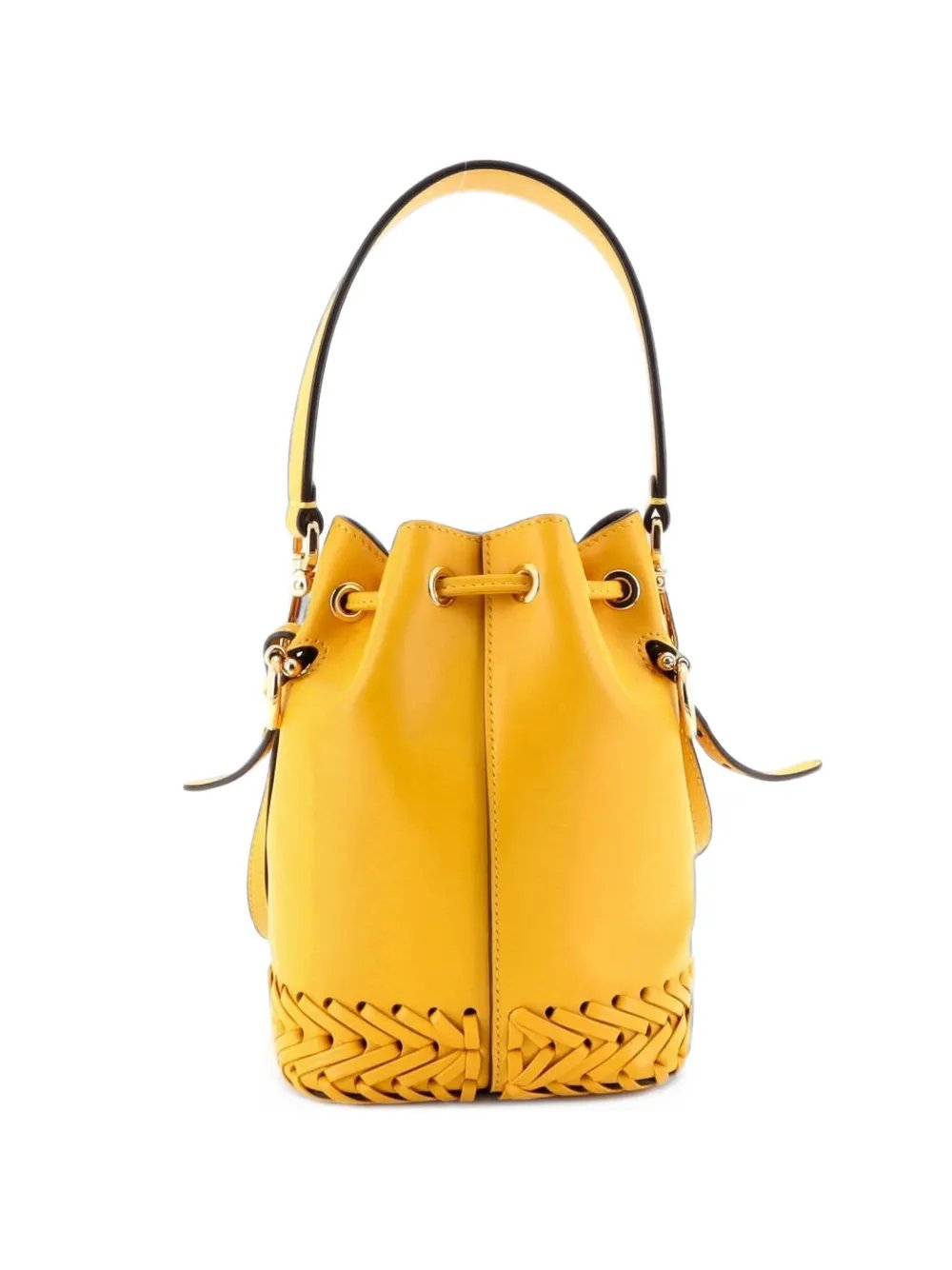 Mon Tresor Leather with Whipstitch Detail Mini bucket bag